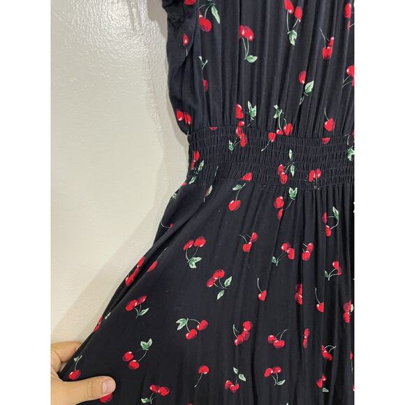 Cherries Cherry Girl Cottagecore Romantic Boho Maxi Dress Whimsigoth Y2K Pin Up - Picture 13 of 16